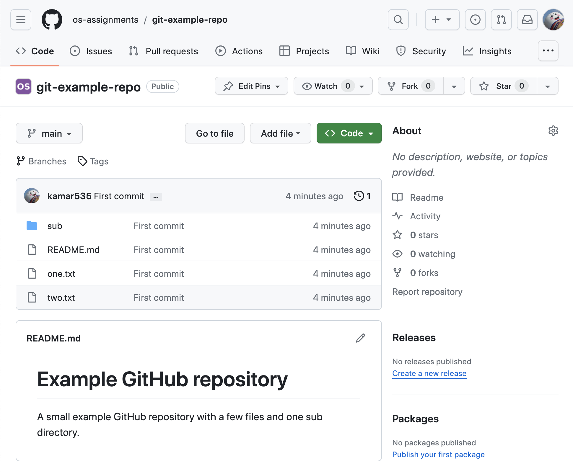 Git And GitHub :: Operating Systems Assignments