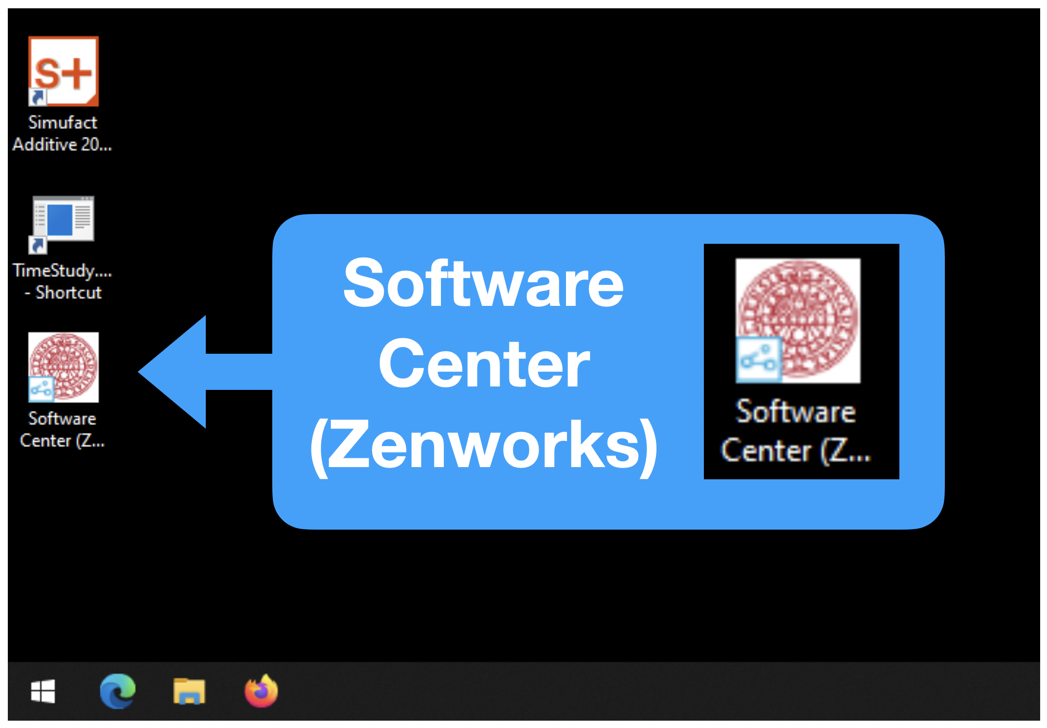 Software Center (Zenworks) icon on the Windows desktop